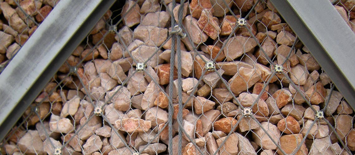 Pannello di rete in fune a nodi borchiati “RB”