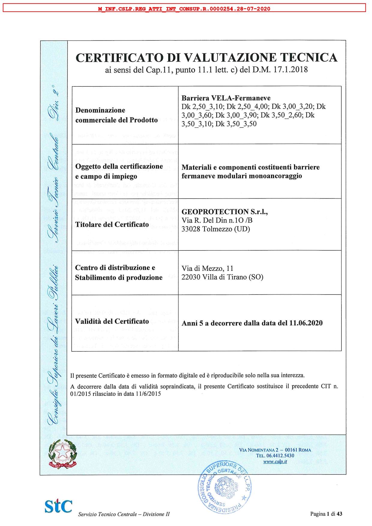 Certificato di Valutazione Tecnica